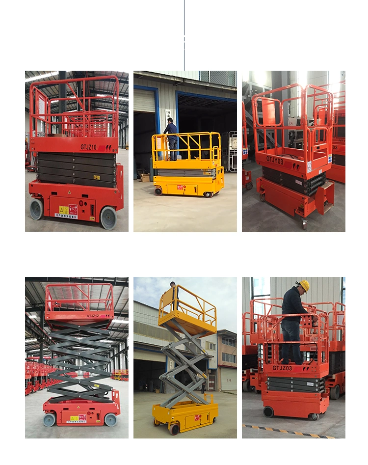 4m 6m 8m 10m 12m 14m Aerial Work Platform Hydraulic Small Mini Scissor Man Lift Mobile Battery Powered Electric Self Propelled Scissor Lift Price for Sale